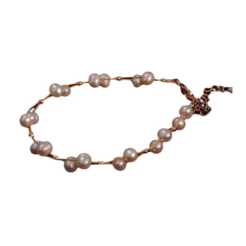 Natural Freshwater Pearl Bracelet Women's 2024 New Trendy Super Fairy Blink in the Escape Princess Summer Explosions Bracelet