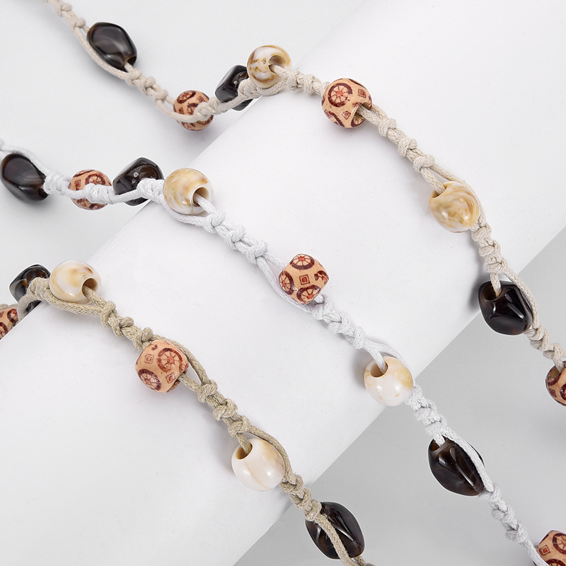 Literary Retro Ethnic Style Irregular Bead Dress Waist Chain Bohemian Style Braided Slimming Waist Rope