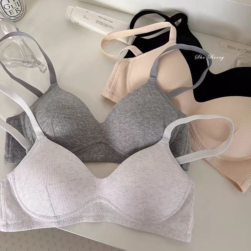 Бра для школьниц, пуш-ап, без косточек, тонкое бесшовное хлопковое, противосаживающее