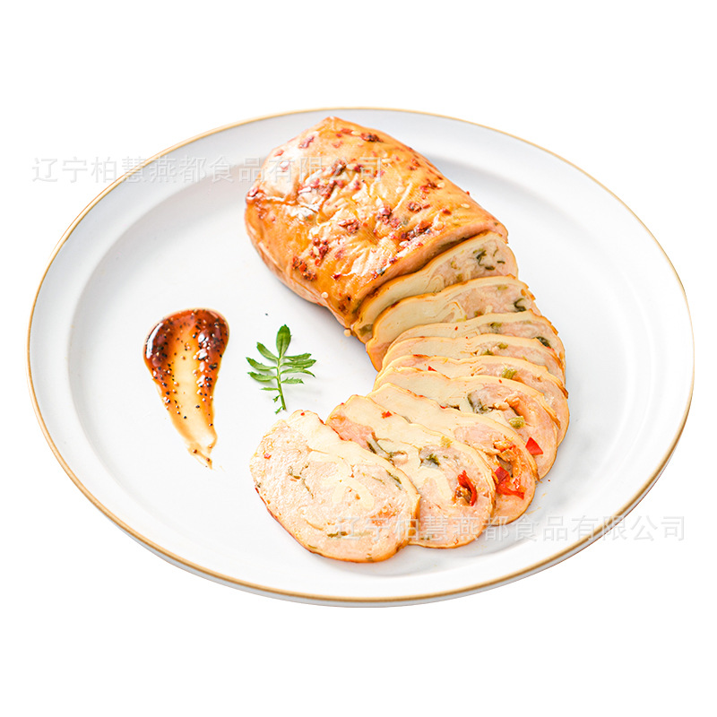 Baihui Internet Celebrity Snacks Tofu Skin Meat Rolls Chicken Rolls Northeast Meat Rolls Specialty Manufacturer Wholesale Snacks Ready to Eat 180g