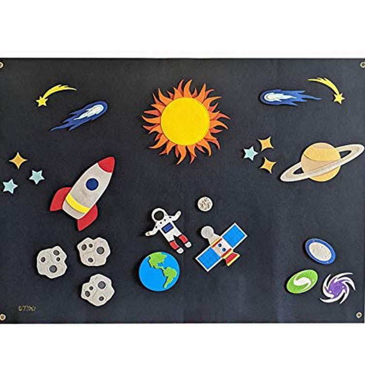 Starry Sky Universe Felt DIY Children's Learning Storytelling Game Pack Toddlers and Preschool Hanging Ocean Story Board