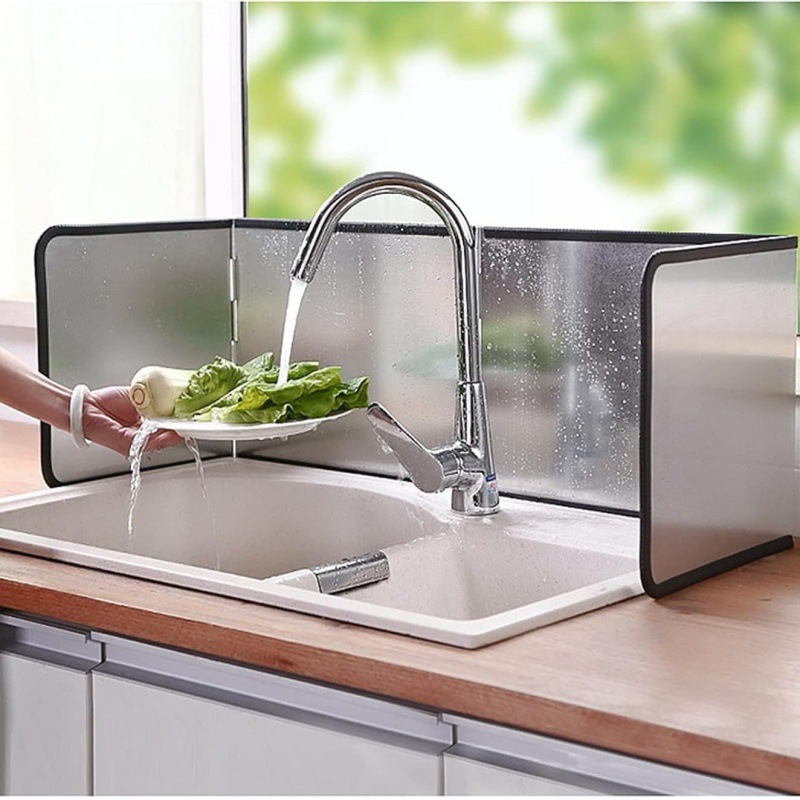 Kitchen Oil Baffle Gas Stove High Temperature Resistant Galvanized Plate Oil Baffle Cooking Splash-Proof Range Hood Heat Insulation Baffle