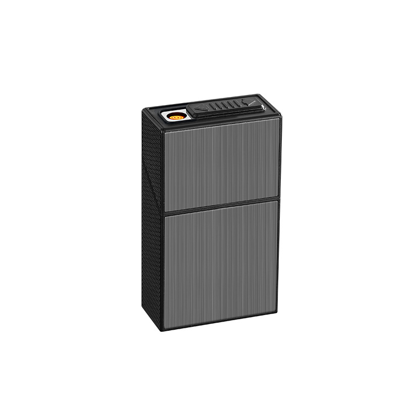 Rechargeable Cigarette Case and Lighter, 20 Pieces, Large Capacity, Whole Pack, Universal, Pressure-Resistant, Moisture-Proof, Personalized Pattern, Gift for Recipient