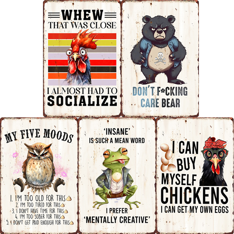 Putian iron painting vintage animal iron decorative painting home indoor American wall pendant cross-border supply wholesale