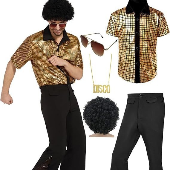 2025 New 70S Boys Classic Casual Retro Glossy Suit Disco Performance Christmas Costume
