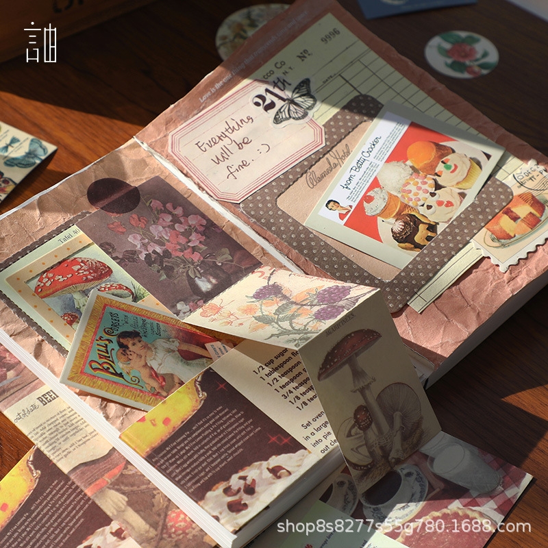 Cross-border explosions core stranger warm send series hand account suit gift box suit retro art girl heart hand account material