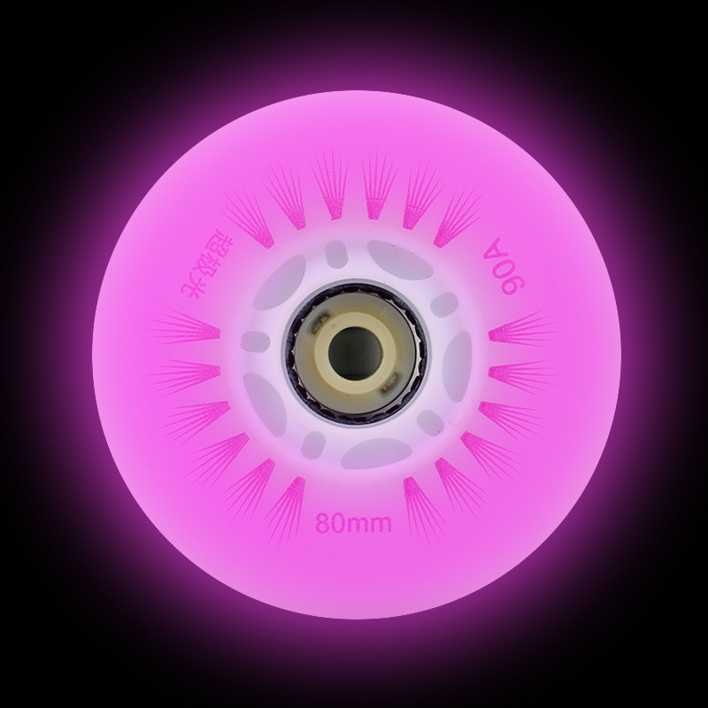 Factory wholesale skates children's flash wheel roller skates straight row luminous wheel adult roller skating PU speed skating flash