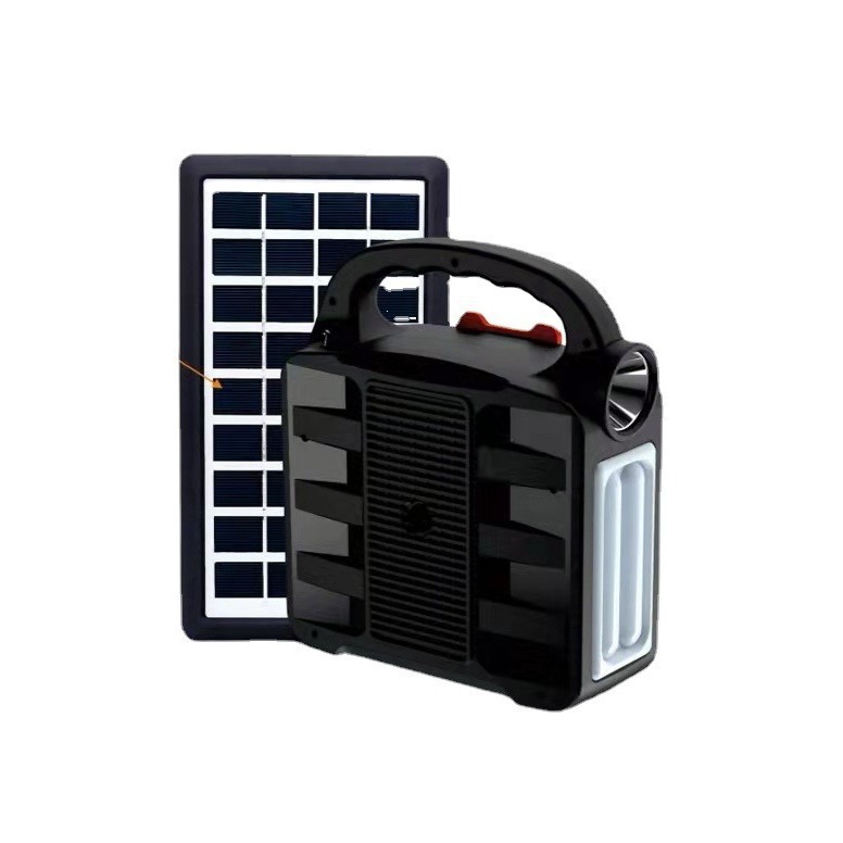 Foreign Trade Solar Power Generation Small System Flashlight Radio Tf Bluetooth Playback Small Power Supply Outdoor Emergency Power Supply
