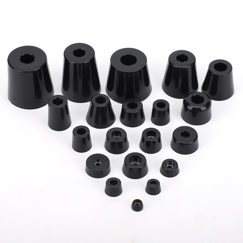 Rubber foot pad tapered heightening machine foot pad shock pad foot built-in stainless steel gasket rubber machine foot pad