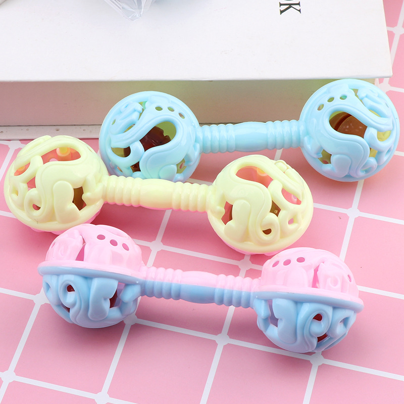 Cross-Border Specially Designed for Double-Headed Fun Rattle Baby Toys Baby Grasping Hand Toys Rattle Early Education Class Gifts