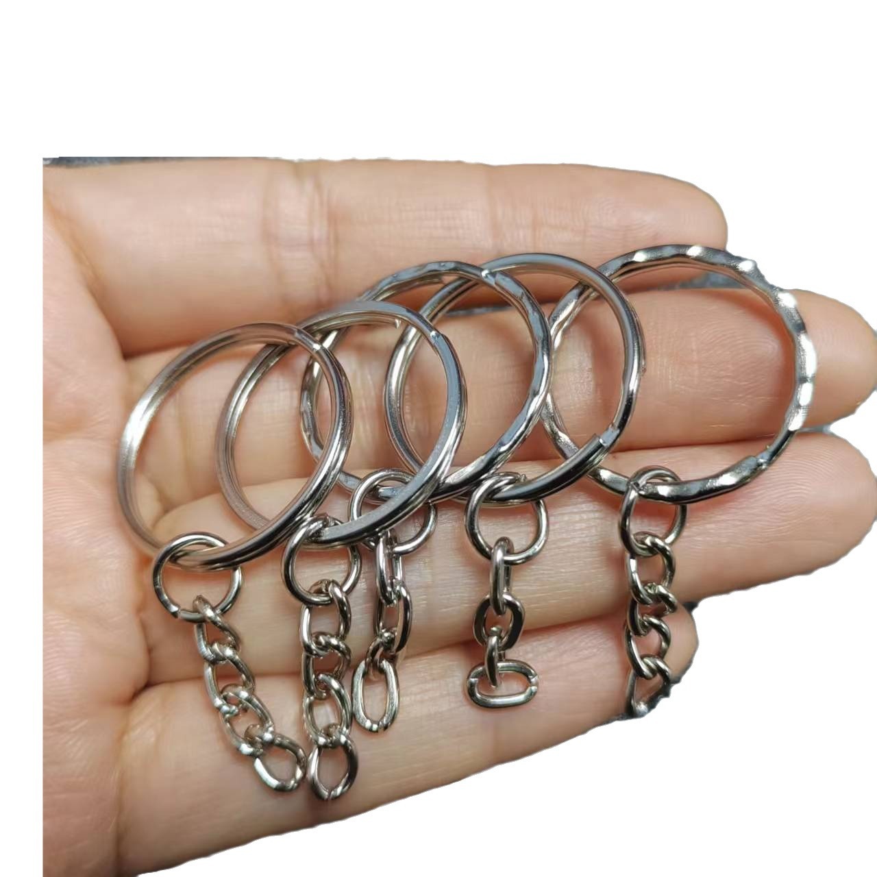 25 aperture plus 4 sections key chain Christmas diy cartoon keychain in stock embossing ring metal key chain accessories