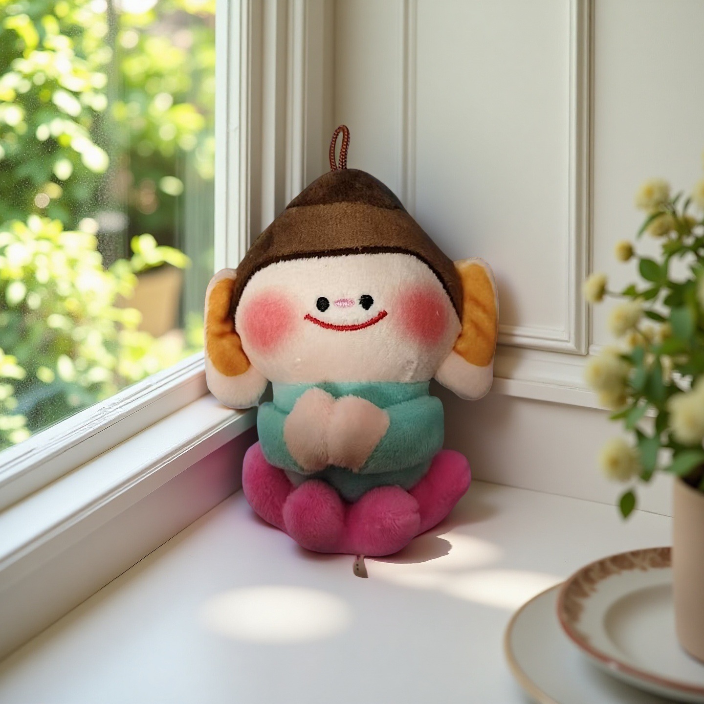 Lotus Small Buddha Statue from Western Yan Gung Grottoes Cultural and Creative Commemorative Plush Pendant Birthday Gift