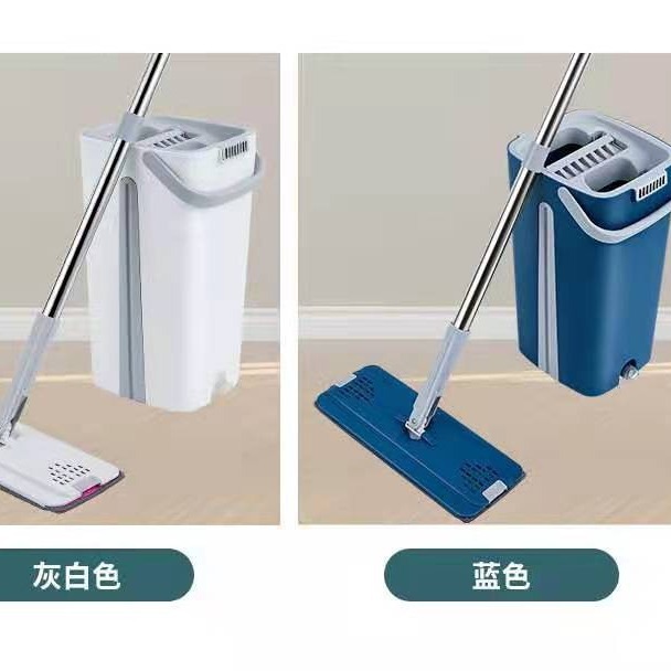 Mop for Home Use, One-Swipe Clean, New Flat Design, Hands-Free Washing Mop Bucket, Lazy Mop, Scraper Mop, Wholesale