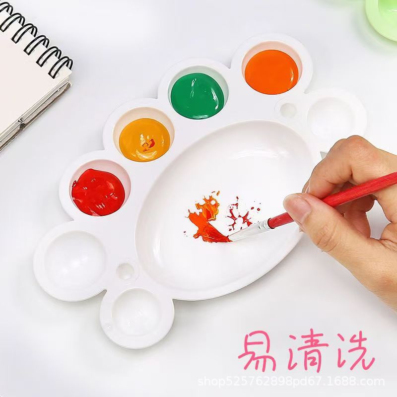 Large and medium-sized plum blossom pigment palette palette propylene watercolor gouache palette box paint tray wholesale plastic