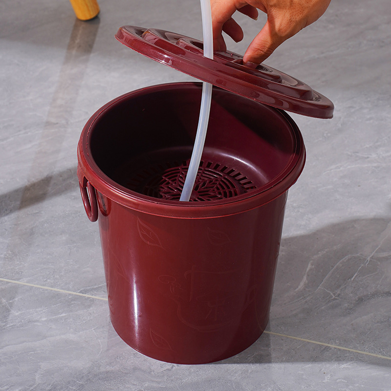 Tea Bucket Plastic Lidded Tea Residue Bucket Household Tea Filter Residue Separation Trash Can Tea Set Accessories Waste Water Bucket
