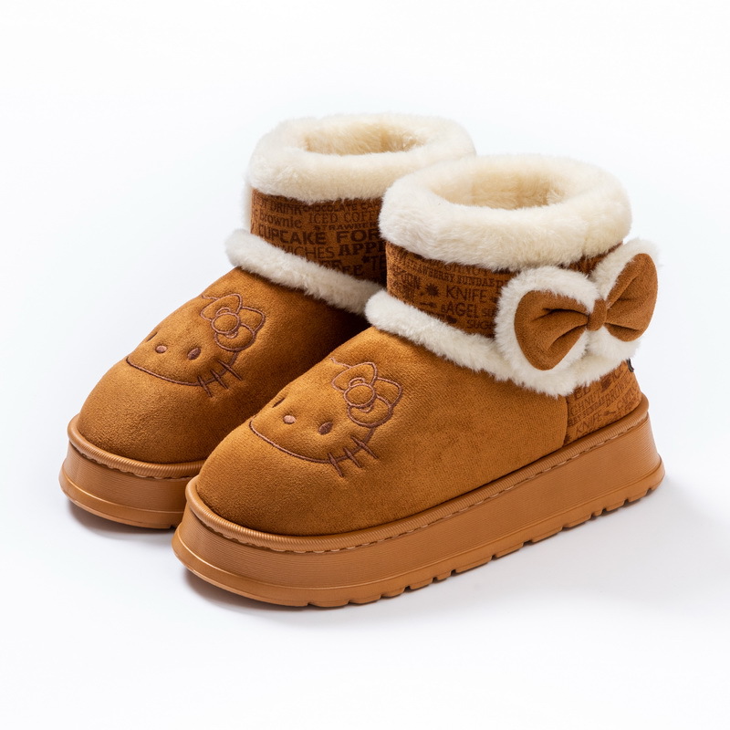 Sanrio Snow Boots Women's Cotton Shoes Home Indoor Warm Parent-Child