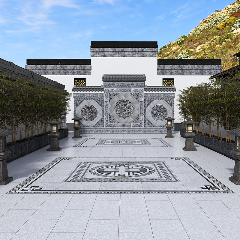 New Chinese-style Non-slip Outdoor Villa Courtyard Floor Tile Patchwork Hall Home Floor Paving Quartz Tile 12 Thick