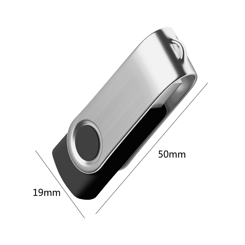 Rotating USB Flash Drive with Printed Logo Metal 8g Clip Creative 16g Exhibition Gift 32g 64g High Speed Wholesale USB Flash Drive