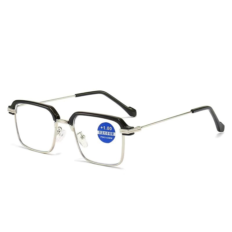 2024 New Anti-blue Light Presbyopic Glasses with Myopic Fashion TikTok Red Riding Book Same Style Anti-blue Light Flat Glasses