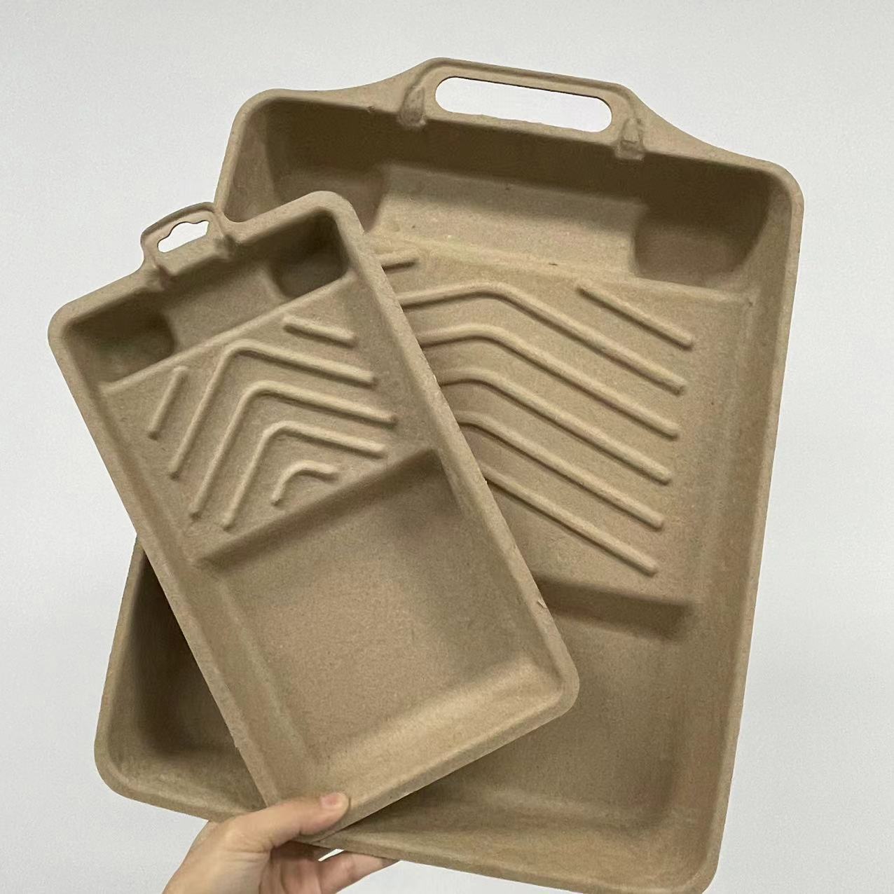 Customized Pulp Molded Paint Brush Tray, Environmentally Friendly Waterproof and Biodegradable Tray, Factory Customized Paper Tray Tool