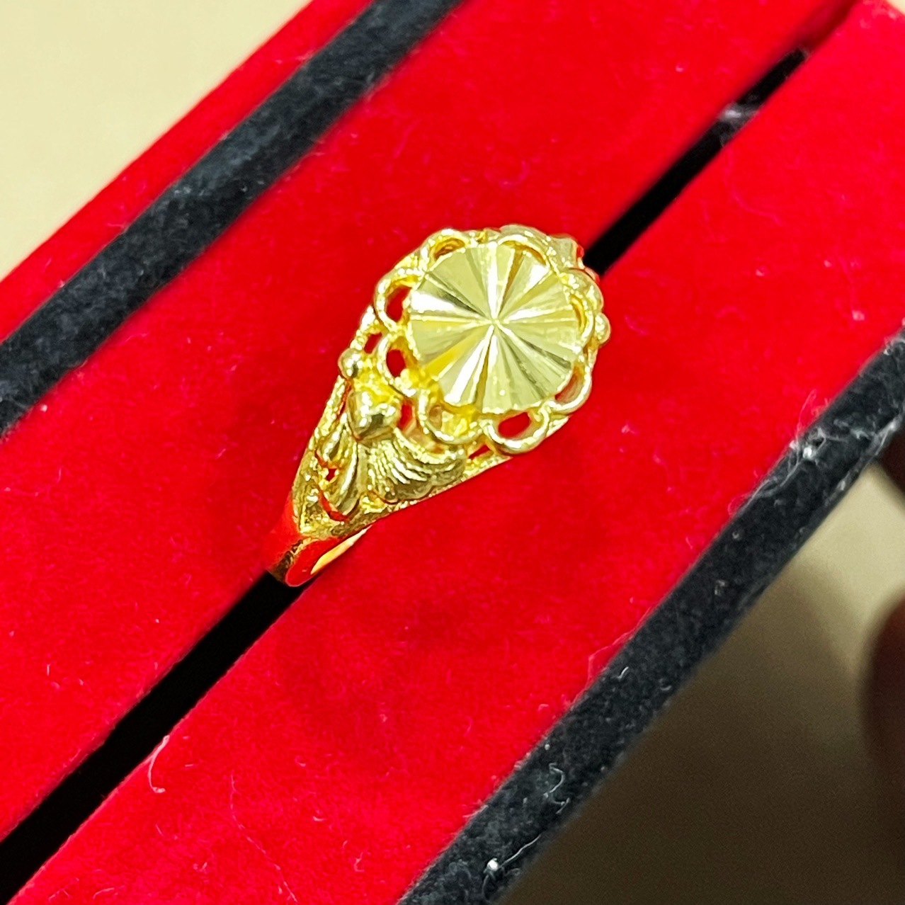 High Imitation Sand Gold Ring Women's Eight Hearts and Eight Arrows Gold-Plated Ring Sunflower Ring Opening Adjustable Sunflower