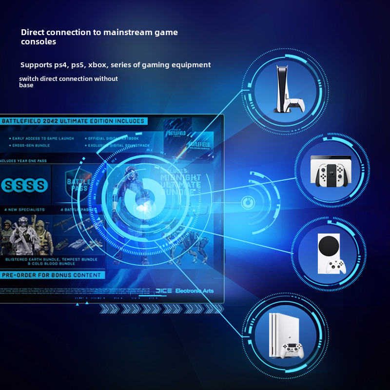 Cross-Border Export 10/ 18.5inch Portable Monitor Computer Game E-Sports Mobile Phone Switch/Ps5 Expansion Screen