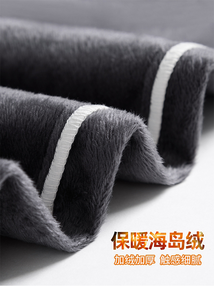 Velvet Men's Casual Pants Straight-leg Middle-aged and Elderly Dad's Trousers Men's Trousers Winter Spring & Fall Business Wear-resistant