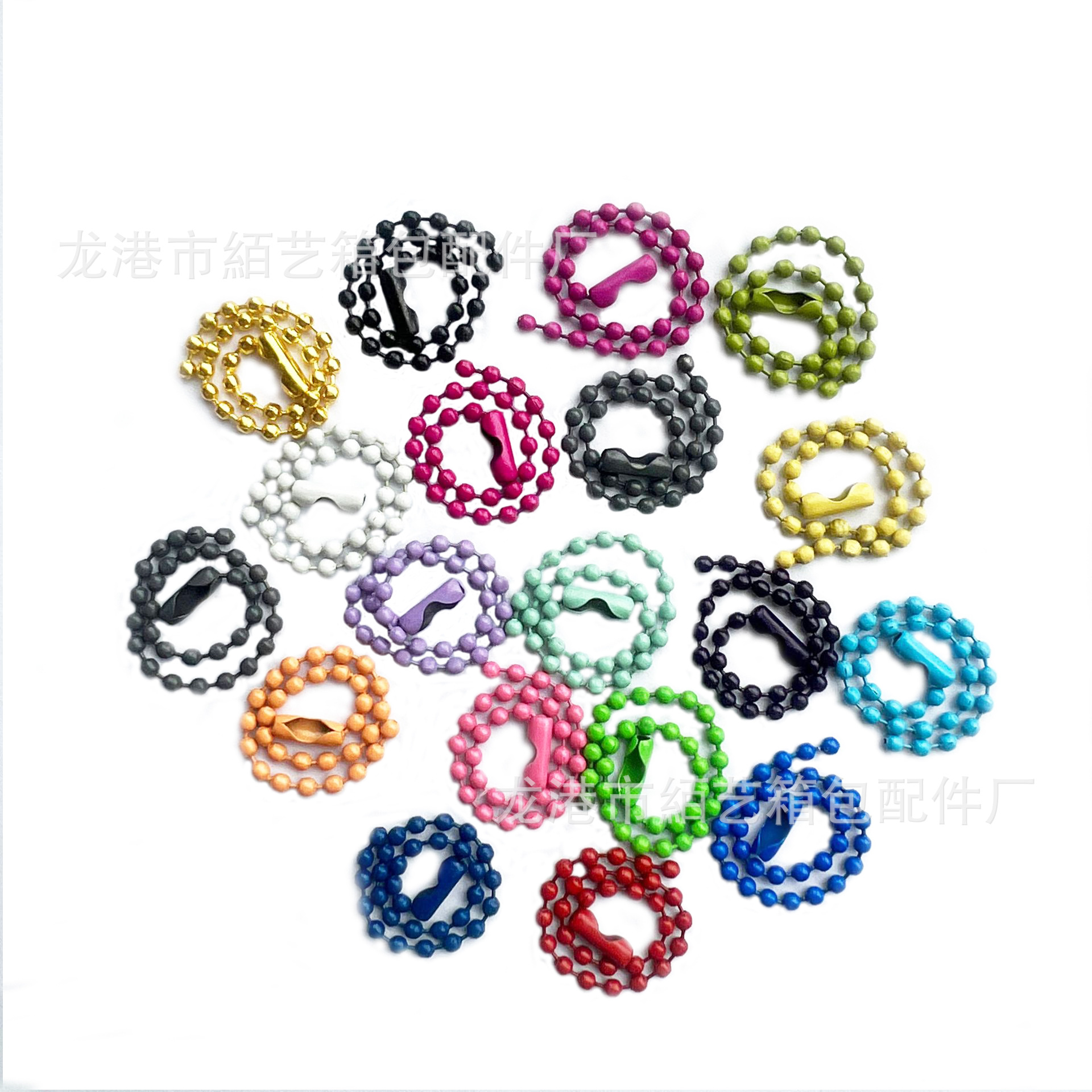 Factory candy color bead chain metal chain ball bead chain paint ball chain key chain diy jewelry accessories