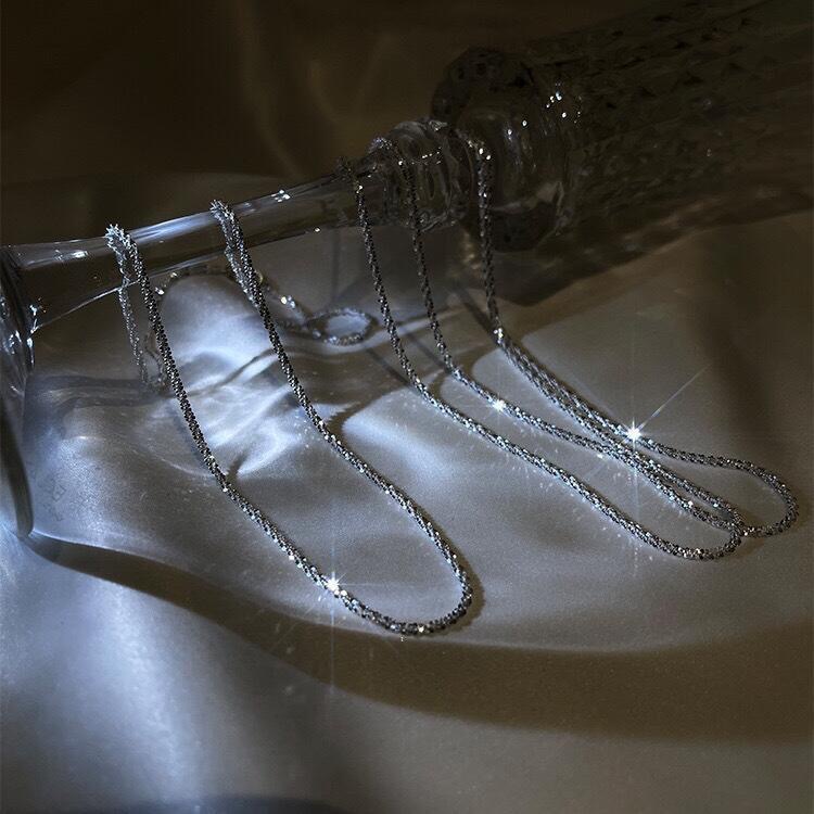 Ginky Stars Sparkling Necklace High-end Light Luxury Personalized Niche Simple Shining Simple Chain Clavicle Chain Necklace Chain for Women