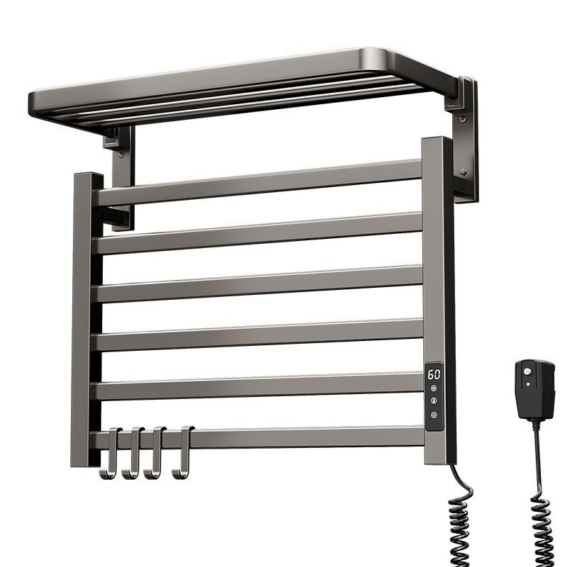 Electric Towel Rack for Drying and Heating in the Bathroom, Electric Sterilization, Household Use, No-Drill Space Aluminum Smart Towel Rack