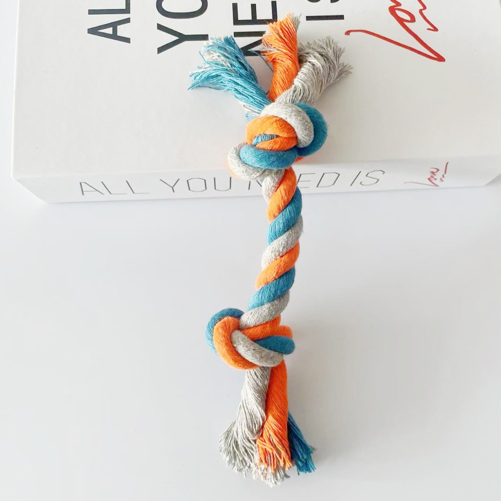 Foreign trade dog toys three-strand cotton rope pet toys large and medium-sized small dog double knot dog bite rope pet toy manufacturers