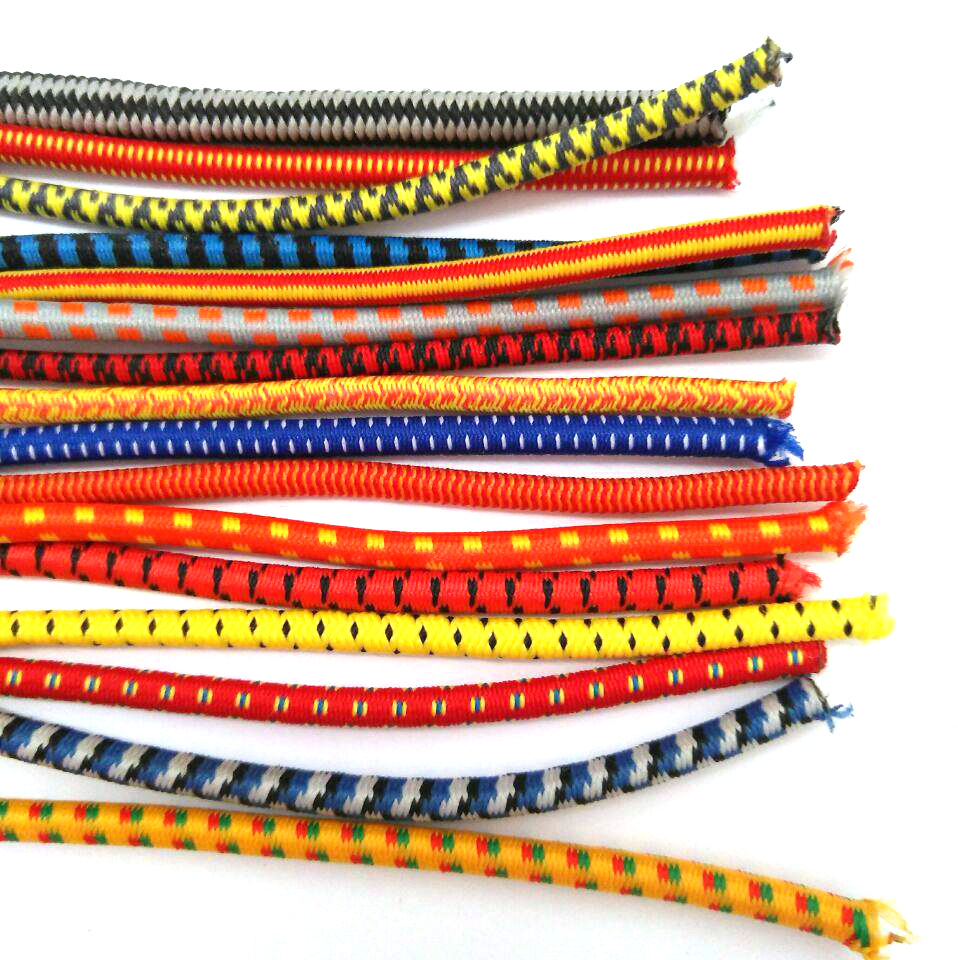 Round Elastic Band for Clothing, Shoes, and Hats; Core-Spun Elastic Cord with Double-Color Jump Point; Elastic Webbing Rubber Band with High Elasticity