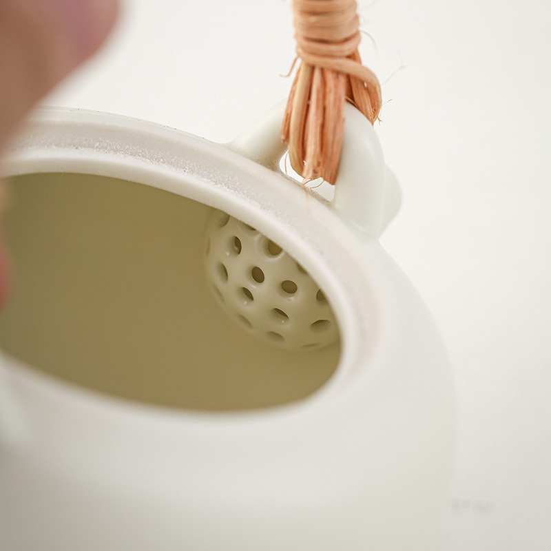 Exquisite Tea Set with Teapot for Indoor Tea Ceremony, Suitable for Open Flame Candles, Rattan Handle, Portable Tea Brewing Pot