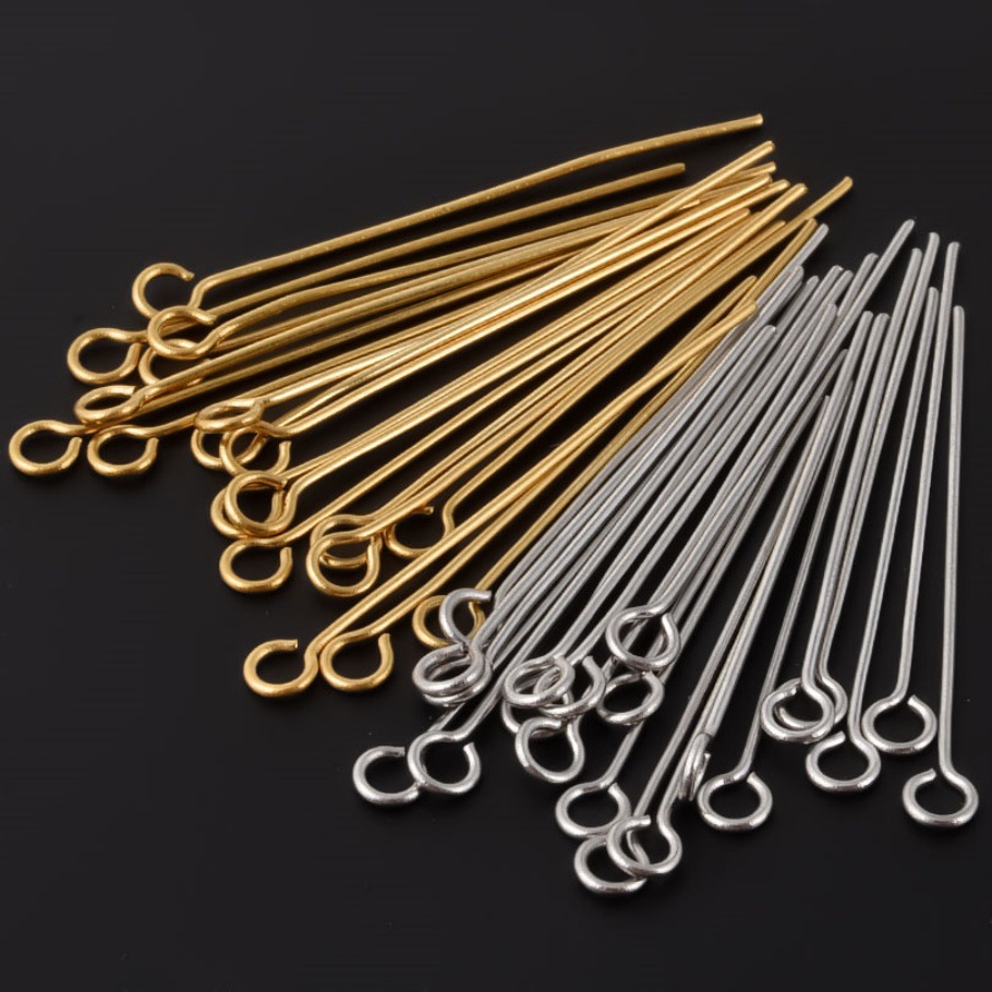 [No Water Plating] Nine-character Needle Ball Needle diy Handmade Jewelry Accessories Plated with 18k Gold Handmade Beaded Connection Needle Accessories