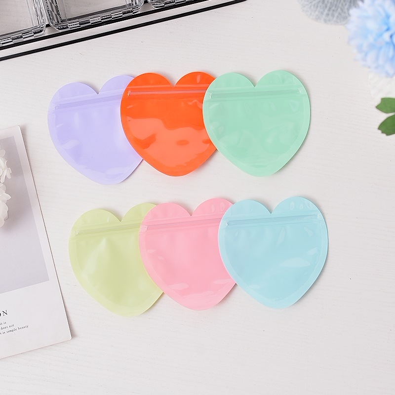 Cross-border Explosions PVC Heart-shaped Jewelry Small Bag Cute Love Valentine's Day Gift Sealed Bag Self-sealing Bag