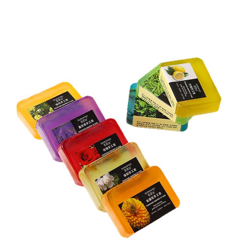 【Simis】Cologne Soap Rose Jasmine Osmanthus Lavender Labelled Flower Soap Cleansing and Moisturizing 100g