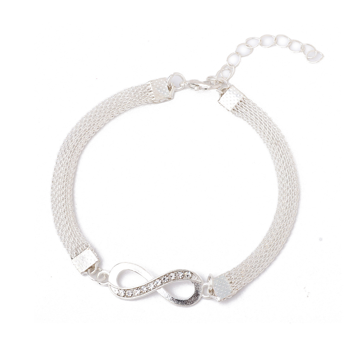 Europe and the United States cross-border hot sale unlimited symbol diamond 8 word bracelet creative retro alloy bracelet butterfly anklet jewelry