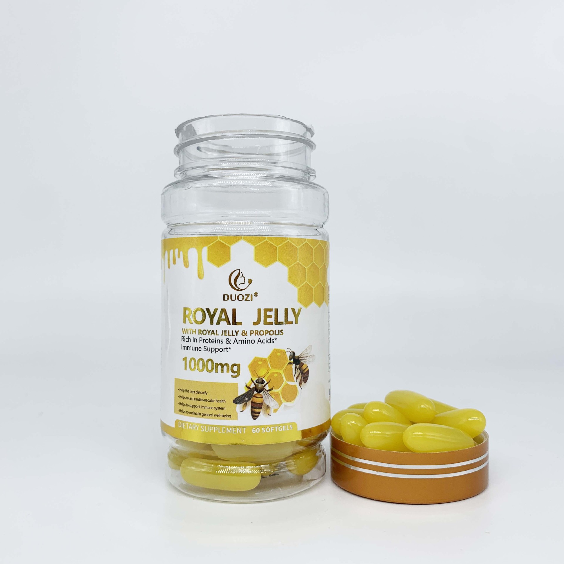 Amazon cross-border trade royal jelly soft capsule 1000mg middle-aged and elderly people regulating immunity royal jelly capsule