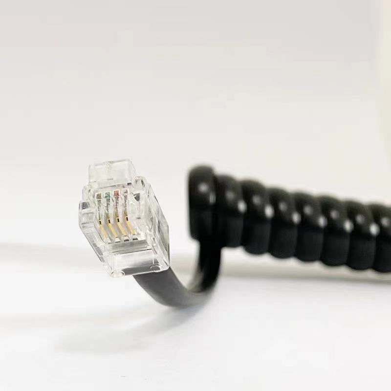 Factory Direct powered Telephone 3m Earpiece Curve Telephone Handle Cable 4p4c Telephone Earpiece Cable