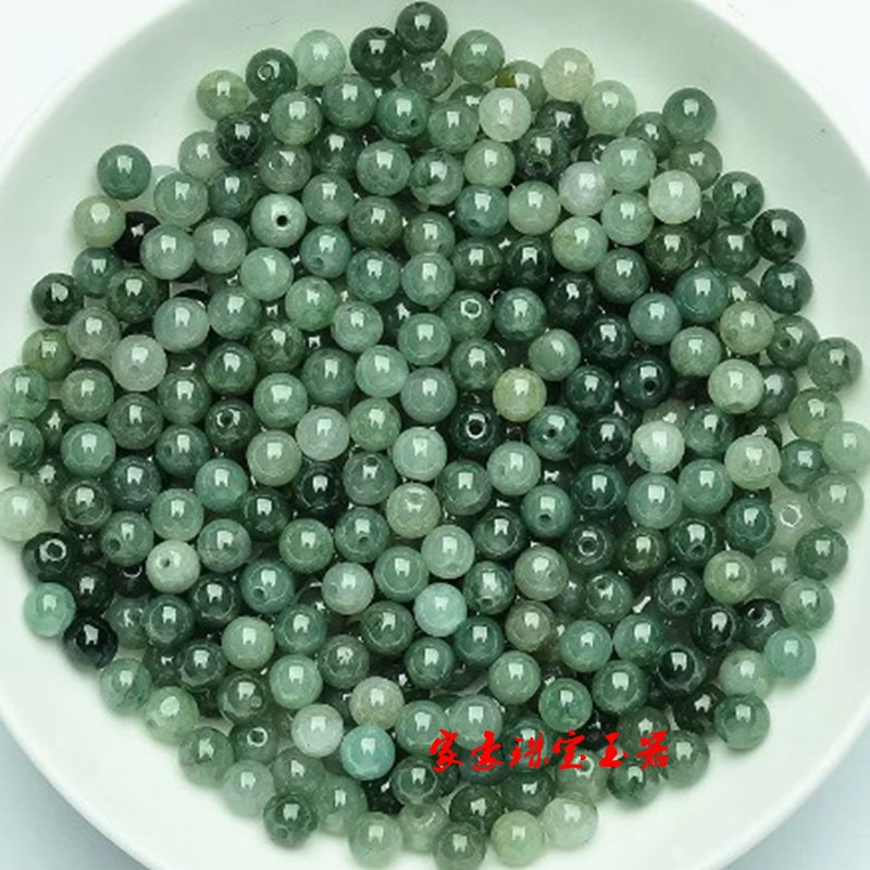 Jadeite A Goods Oil Green Bead Bracelet Bracelet Bead Chain Ice Oil Green 5.6mm Jadeite Green Bead Green Bead