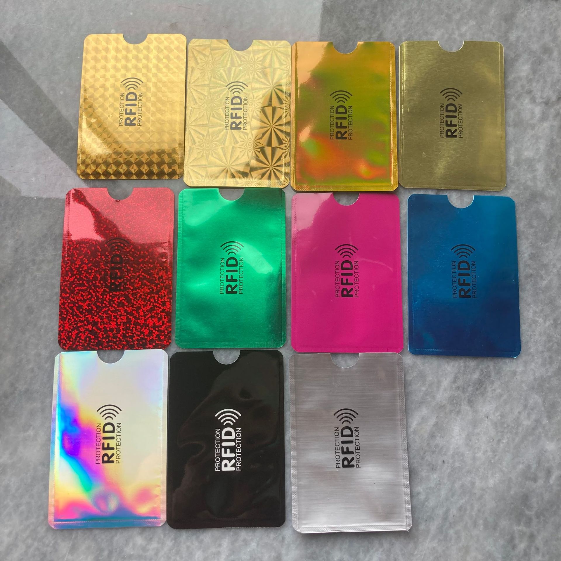 Spot wholesale RFID card case anti-scanning anti-degaussing anti-theft brush NFC bank ID card aluminum foil shielding card case