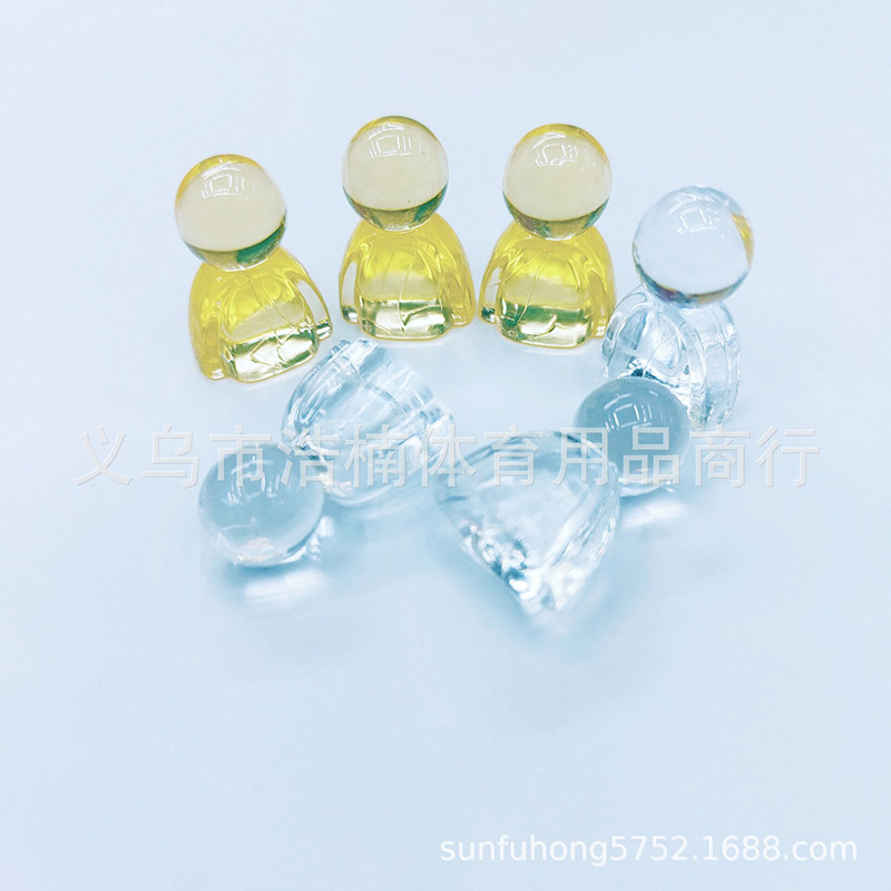 Little Man Chess Piece Snowman Transparent Solid Color Flying Chess Checker Piece Plastic Chess Piece Acrylic Flying Humanoid Chess Piece