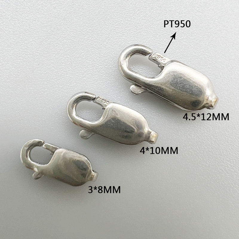 Оригинальная застежка для ожерелья из платины Pt950, аксессуары, белая золотая застежка-карабин, застежка-лобстер 3*8 4*10, весенний замок