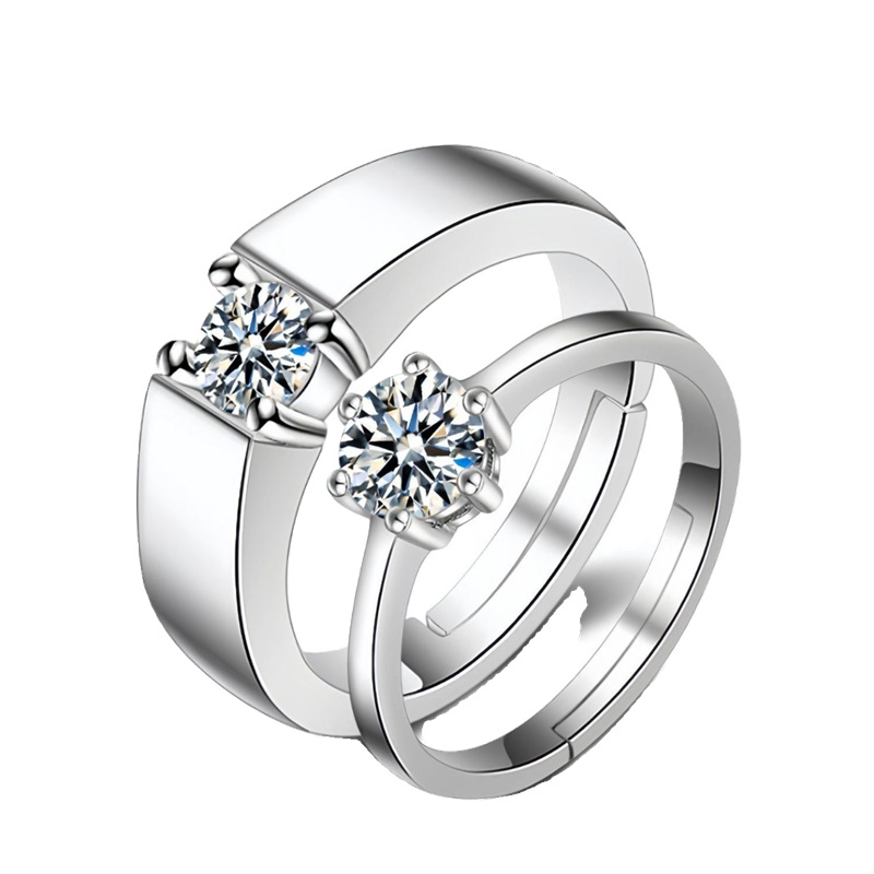 Simulation fake diamond ring wedding props wedding ring bride couple ring a pair of marriage ceremony diamond wedding ring