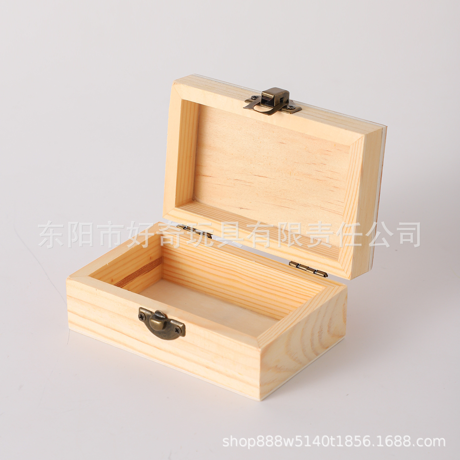 Factory Spot Pine Jewelry Box Wooden Box Solid Wood Packaging Box Hand-Painted Rectangular Small Wooden Box Solid Crafts