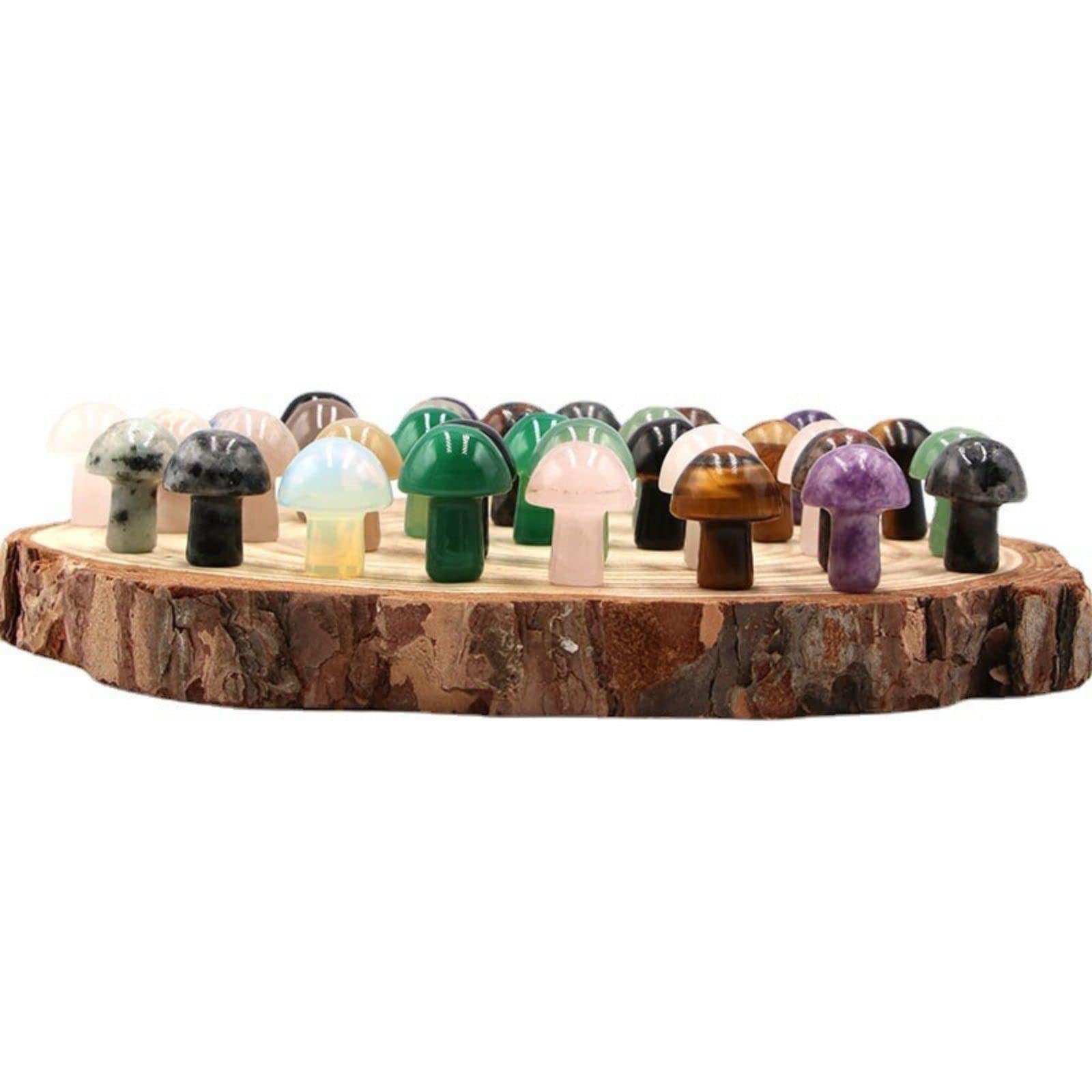 Cross-border Natural Mushroom Crystal Decorations 20mm Mushroom Stone Natural Stone Wholesale Agate Jewelry Decorative Ornaments