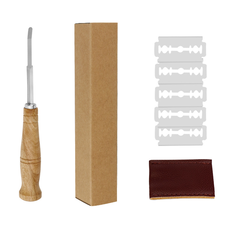 Bread repair knife French stick cutting knife soft European bag cutting knife manual cutting pattern shaping arc stainless steel blade changing