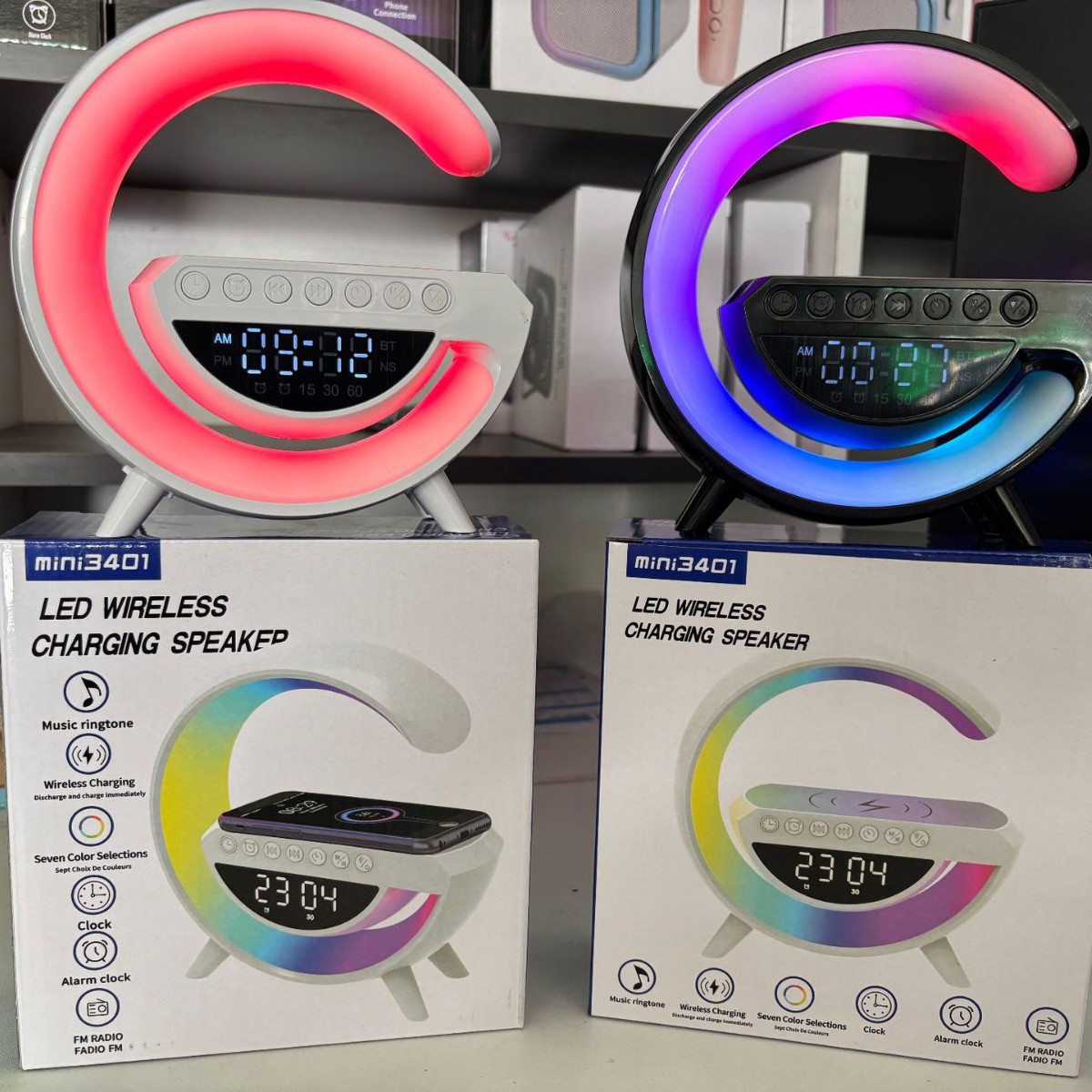 Беспроводная мини колонка 3401, аудио, зарядка, атмосферный будильник, ночник, подарок на день рождения, интеллектуальное высокое качество звука