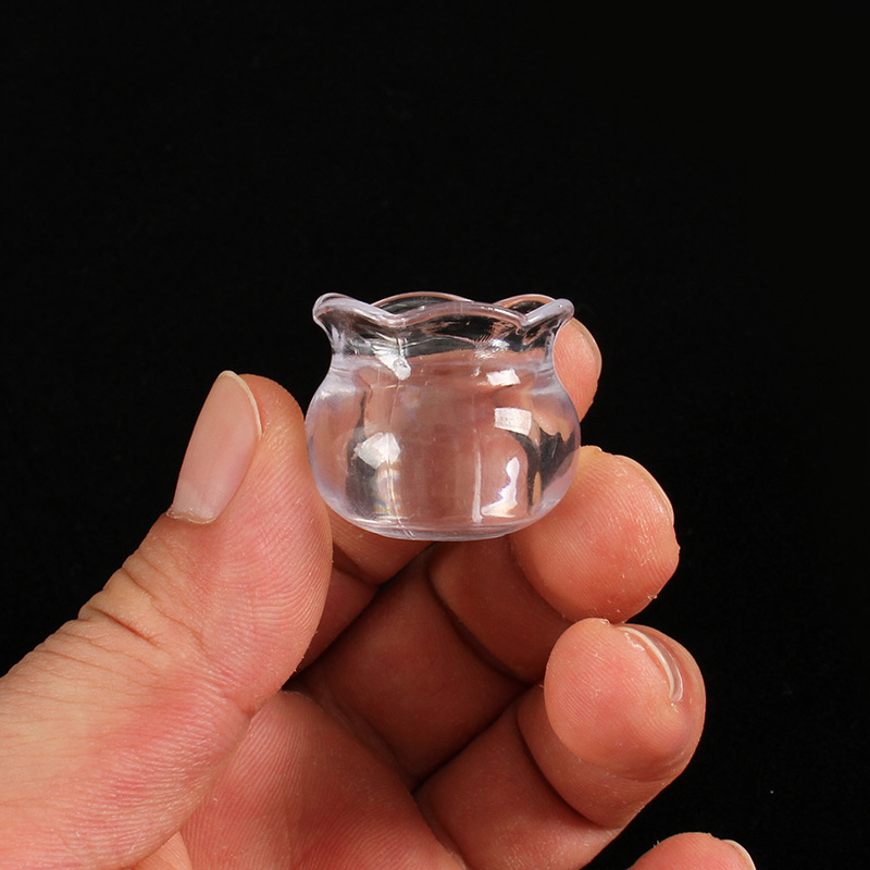 Simulated Mini Fish Tank Model Miniature Plastic Fish Tank Simulated Food Toy Accessories Play House Toy Props Ornaments