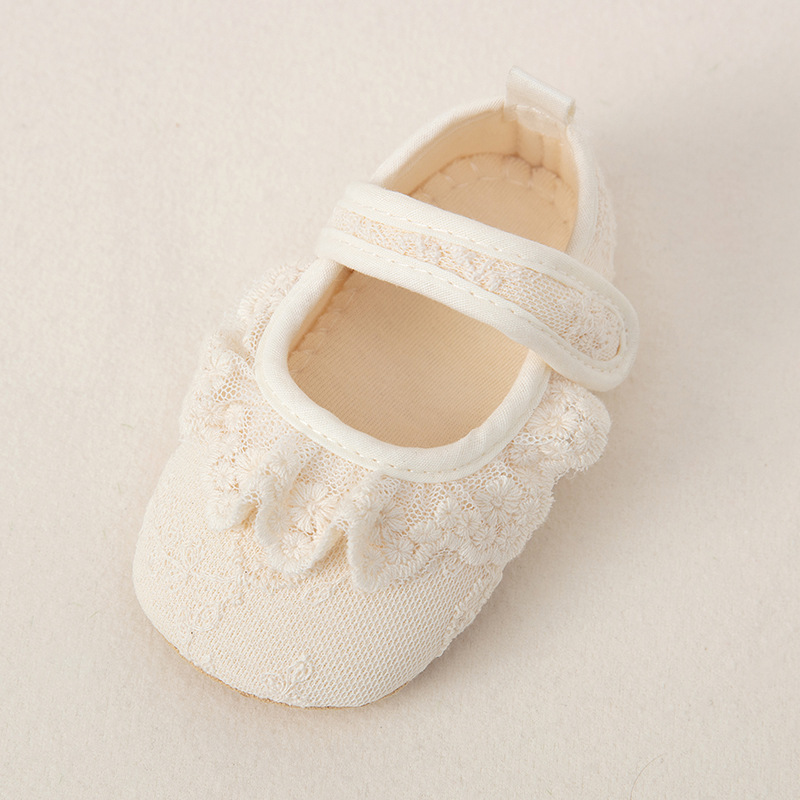 Manufacturer's Ready Stock Wholesale Spring New Baby Korean Style Lace Princess Shoes for Girls Non-Slip Soft Sole Toddler Shoes